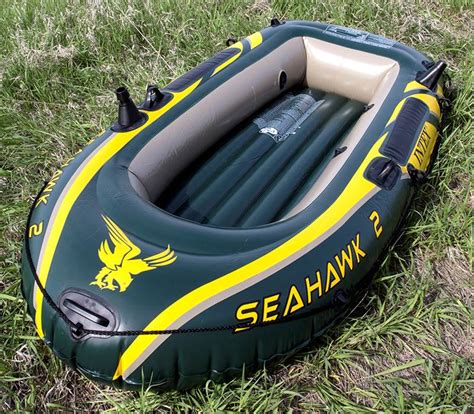 Intex Seahawk 2 Inflatable 2 Person Floating Boat Raft Set With Oars