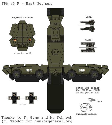 East German Spw 40p 3d Fold Up Paper Miniature Paper Tanks Paper