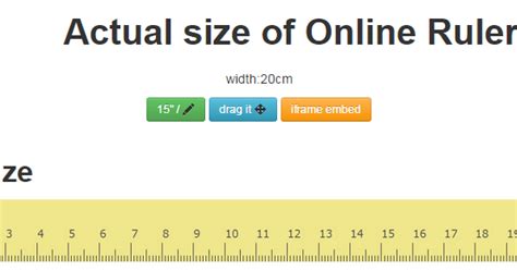 Online Ruler Actual Sizeinch Cm And Draggable 2018 Updated Free