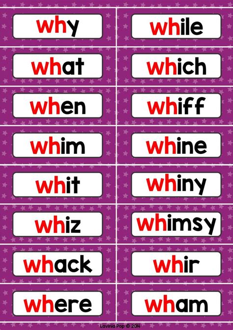 Free Digraph Wh Phonics Word Work Multiple Phonograms Word Wall