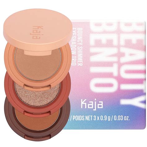 Kaja Beauty Bento Collection Bouncy Shimmer Eyeshadow Trio 10 Spiked Ginger Warm Honey