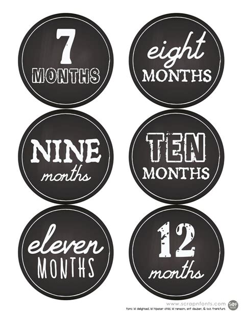 Fontaholic Freebie Friday Babies First Year Sticker Labels Baby