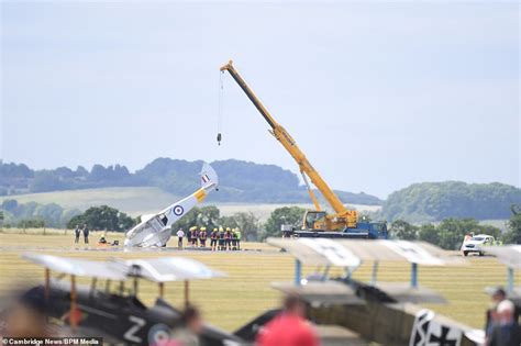 Passengers Led To Safety After 1930s Bi Plane Crashes Into Ground At