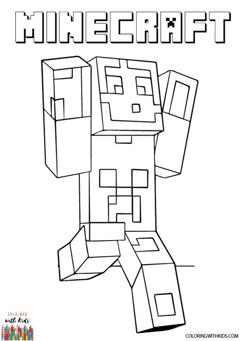 Minecraft Steve Coloring Pages