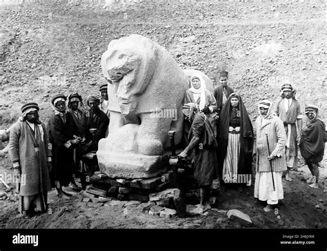 Lion Of Babylon Iraq This Photograph Is Dated 31st March 1898 Stock