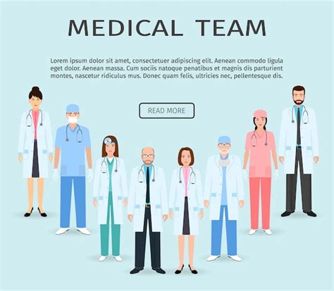 Premium Vector Medical Team Group Of Flat Men And Women Doctors