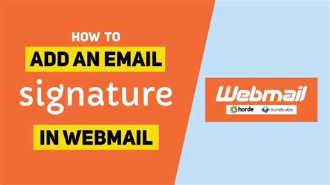 How To Add Email Signatures In Webmail Roundcube Youtube