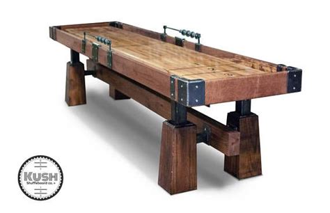 This Rustic Style Shuffleboard Will Warm Up Your Man Cave Playroom Or