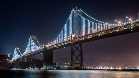 San francisco bay bridge at night. File:San Francisco-Oakland Bay Bridge at Night.jpg ...