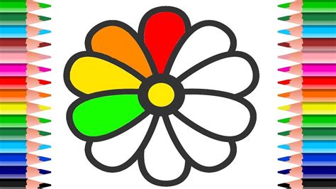 Rainbow Flower Color How To Draw Flower Coloring Learn The Colors