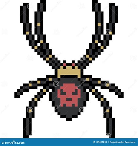 Vector Pixel Art Dangerous Spider Stock Vector Illustration Of Poison