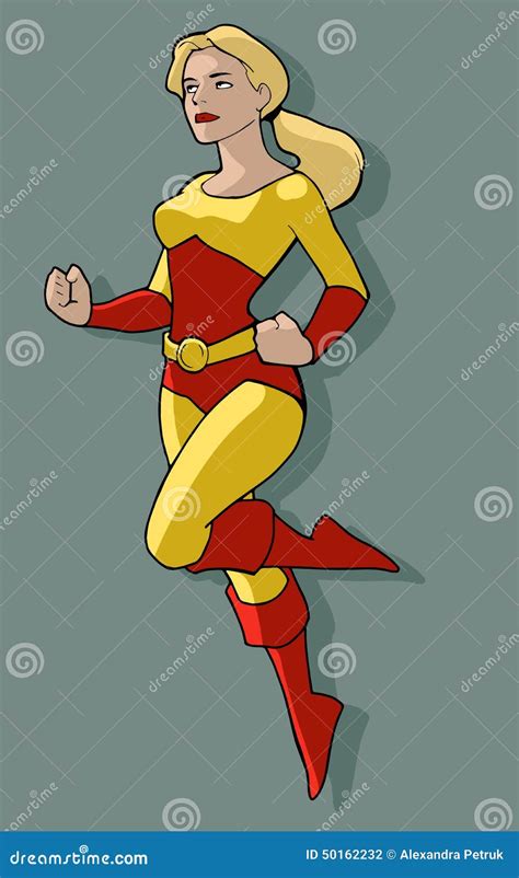 Illustration Of A Cartoon Young Blonde Super Girl Stock Vector Image