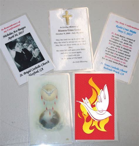 Personalized Confirmation Prayer Cards Laminated