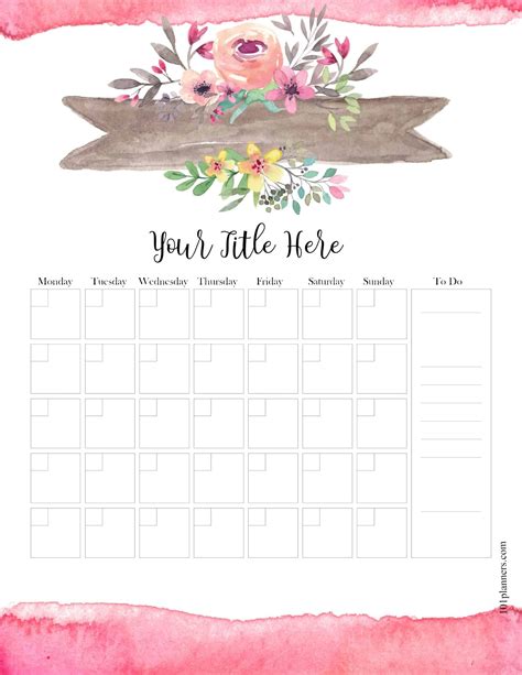 Printable Calendar With Pictures