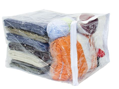 10 Pack Heavy Duty Vinyl Zippered Storage Bags Clear 15″ X 18″ X 12″ 14