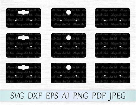 Earring display cards svg, Earring cards template, Earring display svg