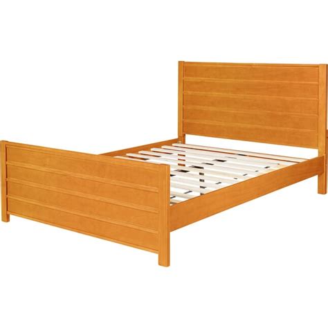 Camden Isle Contemporary King Platform Bed In Cherry Brown Stained Wood