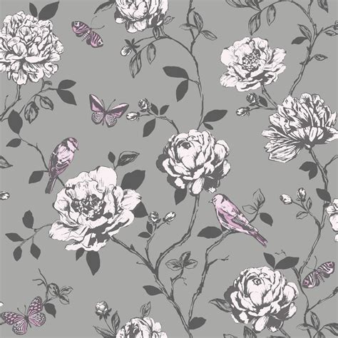 Free Download White Silver Grey J04209 Dandelion Floral Muriva