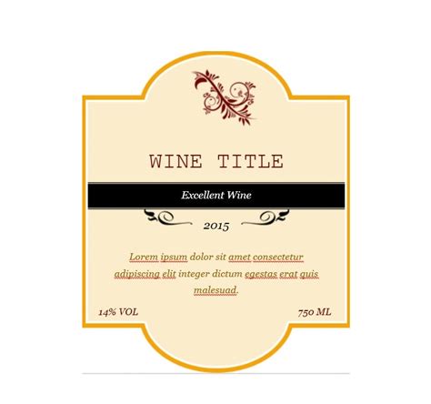 Free Printable Wine Label Template Printable Templates