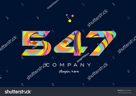 547 Number Digit Numeral Logo Colored Stock Vector Royalty Free