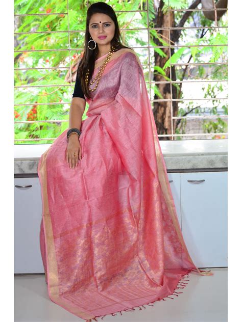 Sensational sarees with this exquisite muga (golden) coloured eri silk saree with traditionally motifs. Pure 100% Woven Linen Muga Silk Saree