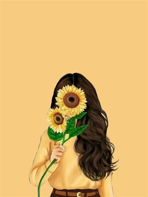 Download Yellow Sunflower Girl Aesthetic Picture