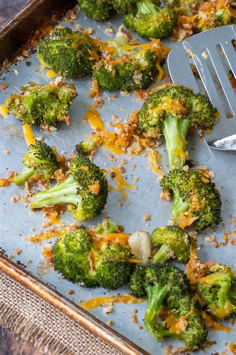 Baked Broccoli And Cheese Crispy Cheesy Oven Roasted Broccoli My