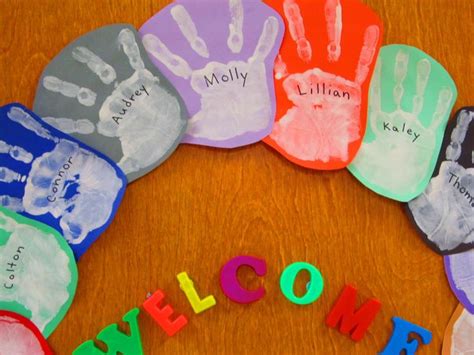 Handprint Happiness Classroom Door Wreath Back To School Bulletin