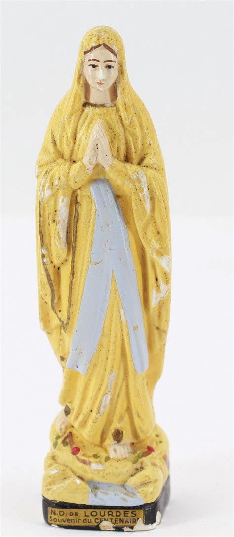 Vintage Plaster Virgin Mary Statue Etsy