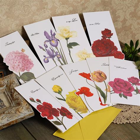 Beautiful Flower Greeting Cards With Envelopeshandmade Emboss Flower