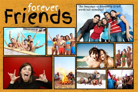 Save and share your collages online, or use them as your facebook or twitter header. Friends Photo Collage Template | PosterMyWall