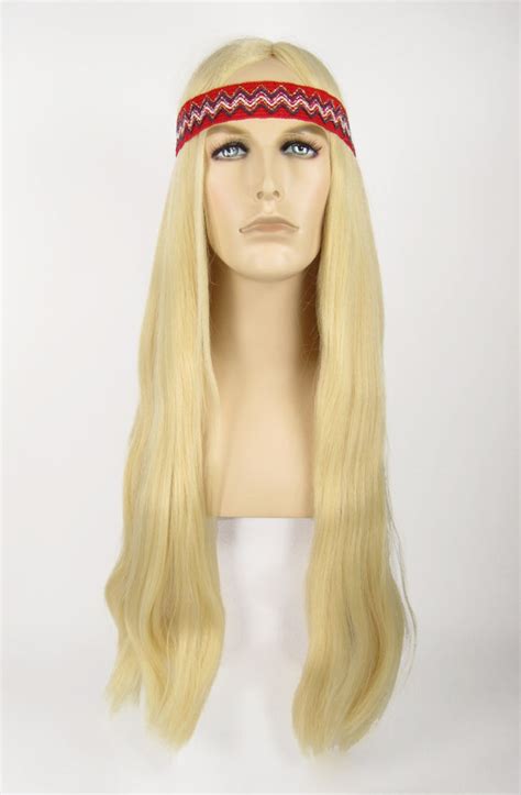 60s Long 25 Hippie Headband Wig Indian Costume Brown Ebay
