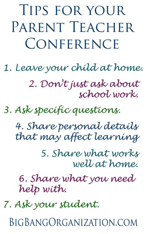 Tips For Parent Teacher Conferences Big Bang Coaching