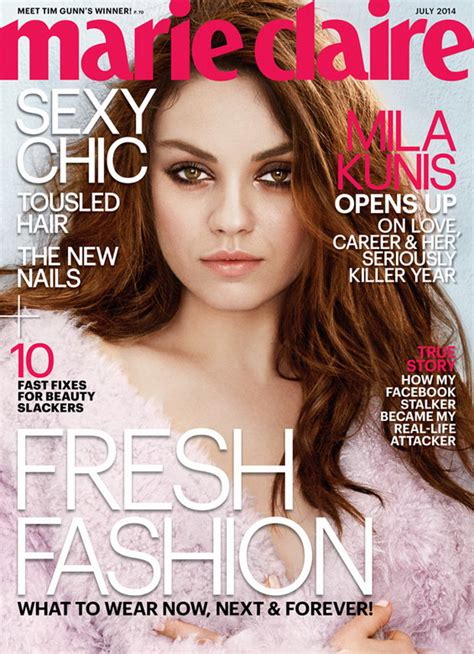 Charming Mila Kunis For Marie Claire Women Daily Magazine