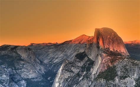 Mm26 Yosemite Mountain Art Orange Sky Nature
