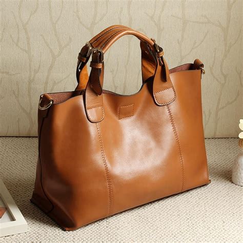 Genuine Leather Hasp Composite Handbag Leather Handbags Bags