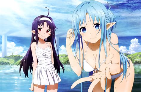 Sword Art Online Anime Girls Yuuki Asuna Konno Yuuki Bikini Wallpaper 180764 4071x2670px