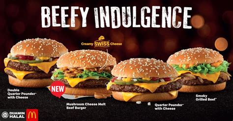 Nutritional values are based on average figures and on standard product formulation. Sedap Ke Menu Baru McDonalds, Mushroom Cheese Melt Beef ...