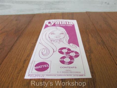 1971 Mattel Cynthia Doll Instruction Sheet Reproduction Ebay