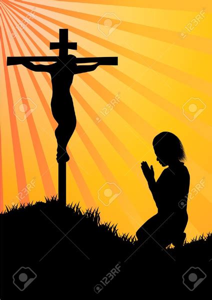 Women Kneeling At The Cross Clipart Free Images At Vector