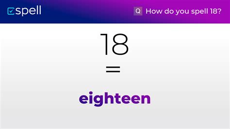 18 In Words How To Spell The Number 18 In English