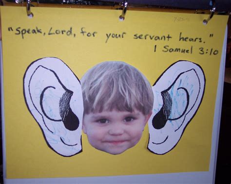 Speak Lord For Your Servant Hears Preschool Bible Bible Crafts