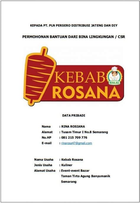 Contoh Proposal Makanan Amat