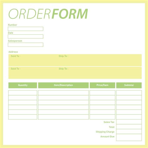 9 Best Images Of Free Printable Blank Order Forms Free Printable