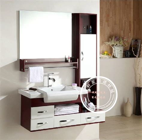Brief Modern Pvc Bathroom Cabinet Wash Basin Cabinet Oak Bathroom
