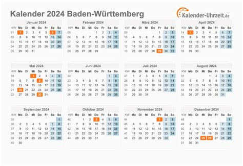 Feiertage 2024 Baden Württemberg Kalender