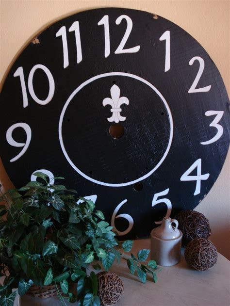 Large Decorative Hand Painted Clock Facemade From Discarded Wooden