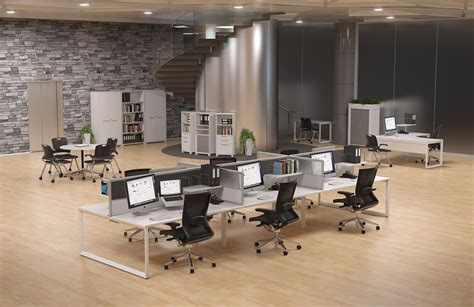 Huge Open Plan Office With One 6 Person Workstation Office Furniture