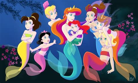 ariel s sisters fan art ariel s sisters ariel the little mermaid disney princess pictures