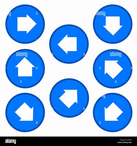 Vector Set Arrows In Blue Circles Stock Vector Image And Art Alamy